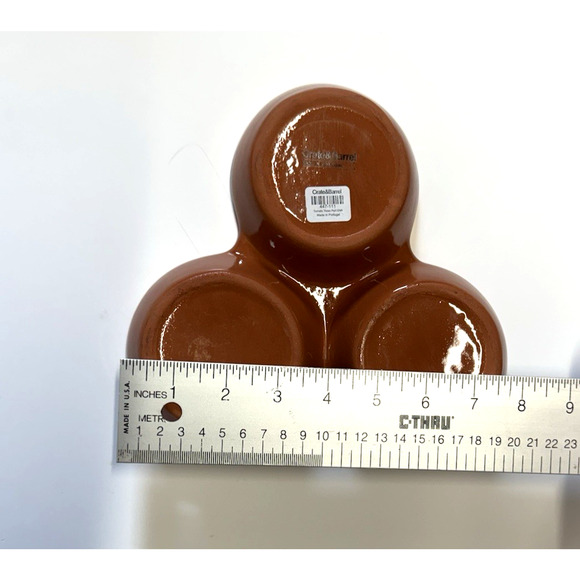 Crate & Barrel 3 section Ceramic-Appetizer, Condiment Server with TOMATOS - Picture 5 of 7